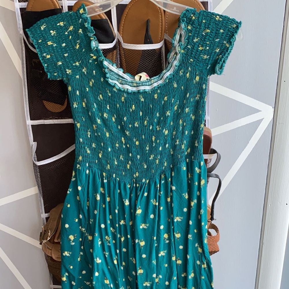 Off the shoulder sunflower dress